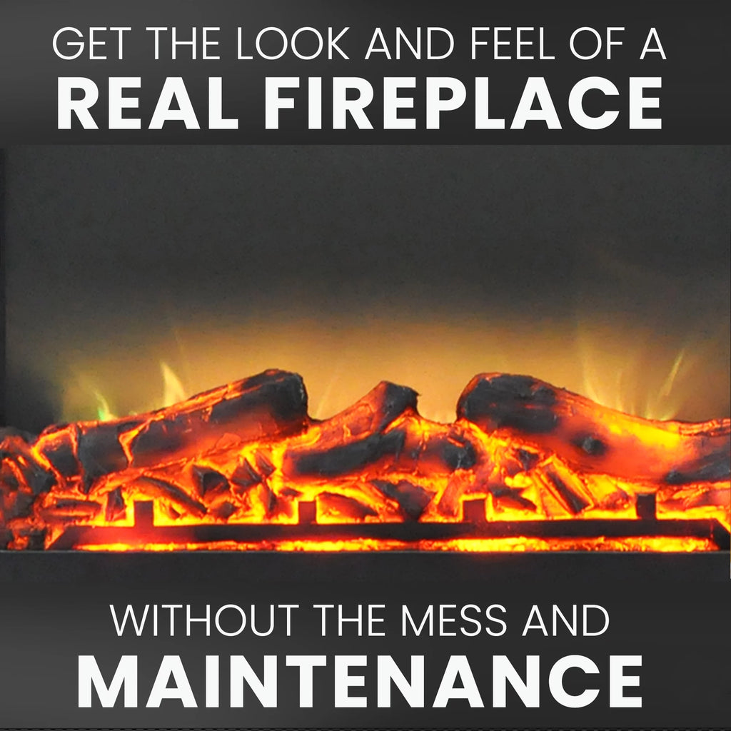27-In. Freestanding Electric Fireplace Heater with Remote Control and Timer H2475