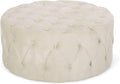 Christopher Knight Home Sabina Round Tufted Velvet Ottoman, Beige