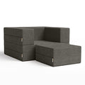 Jaxx Zipline Convertible Sleeper Futon Chair & Ottoman with Machine-Washable Cover, Indigo