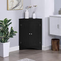 Corner Storage Cabinet with 2 Doors, Freestanding Sideboard Cabinet Short Corner Cabinets for Home Kitchen, Living Room, Bedroom (Black)