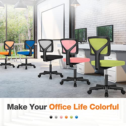 Mesh Low Back Task Chair with Wheels, Adjustable Height Swivel, Black F7604