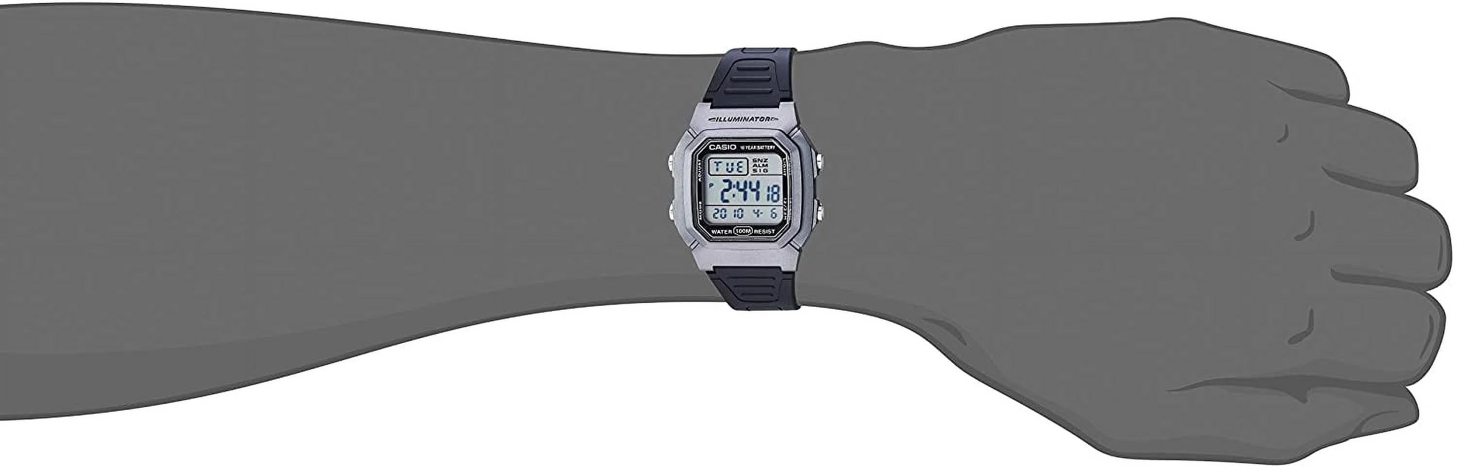 Men's Dual Time Digital Watch, Silver/Black Y442341