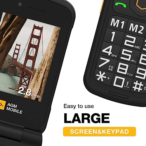 Rugged Flip Phone 4G LTE, Waterproof Drop-Proof, Large Keypad, Dual SIM M40245