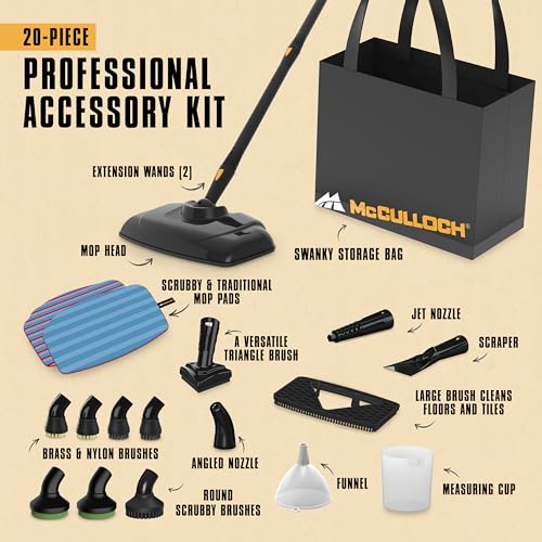 Handheld Steam Cleaner with 11 Accessories for Home, Tile, Grout, and Car Detailing K2885