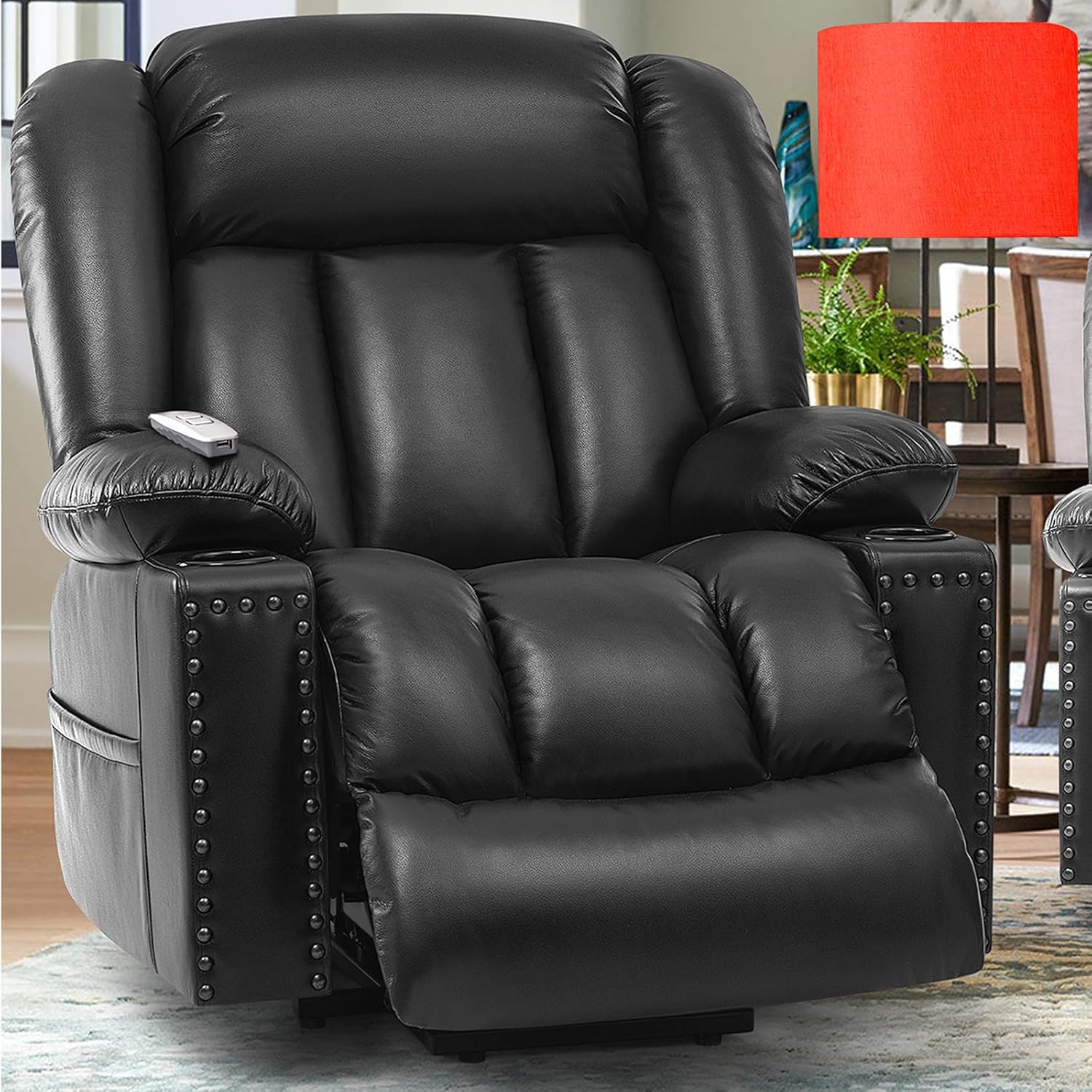 Power Lift Chair Recliner for Elderly with Heat and Massage, Black B20413