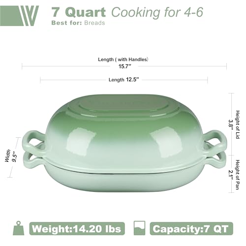 Enameled Cast Iron Dutch Oven with Lid for Bread Baking, 5QT M245
