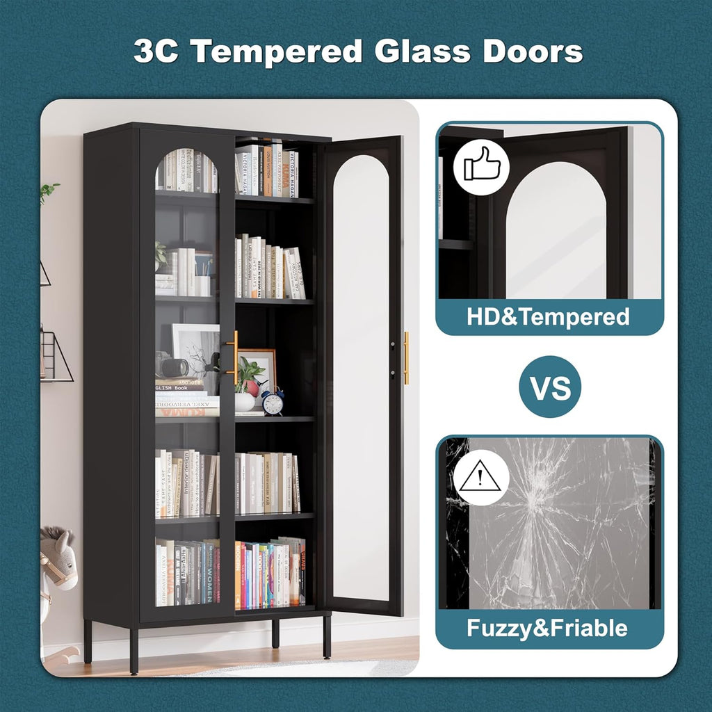 Glass Display Cabinet with 4 Adjustable Shelves B86882