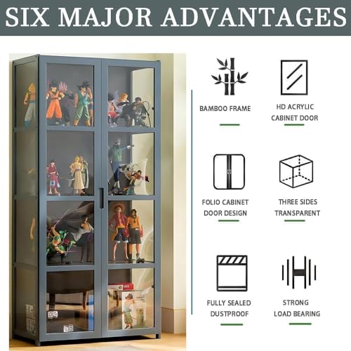 5-Tier Curio Display Cabinet with Acrylic Door, Collectibles Organizer Rack G844908
