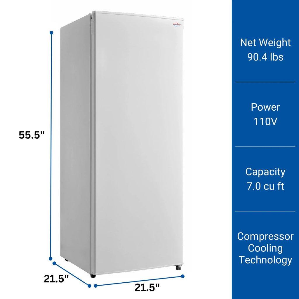 Upright Freezer, 7.0 cu ft, White, Low-Frost, Flat Back Z719