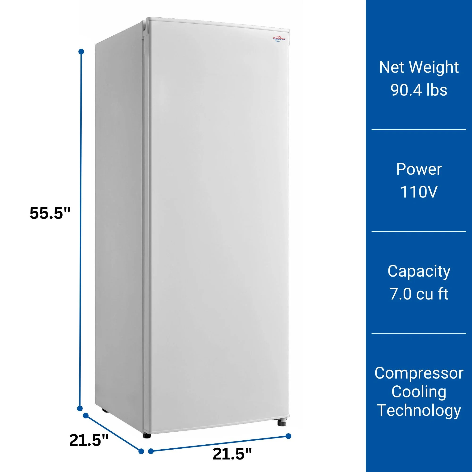 Upright Freezer, 7.0 cu ft, White, Low-Frost, Flat Back Z719