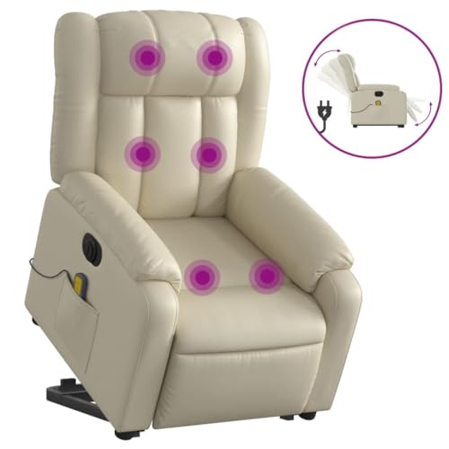 Gray Faux Leather Electric Massage Recliner Chair with Power Lift W32081
