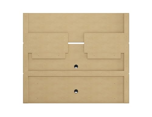 Floating Wall Entertainment Center in Off White and Cinnamon G287365