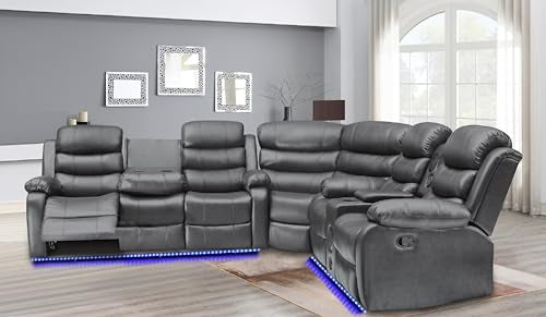 Brown Recliner Sectional Sofa I67754