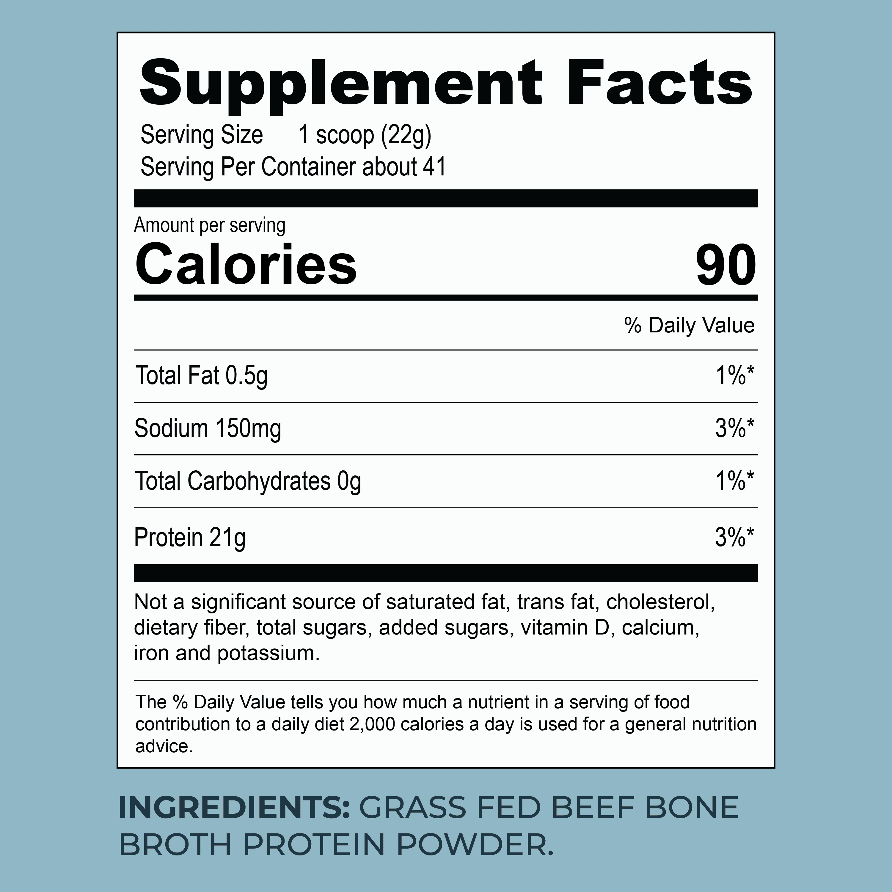 Keto Bone Broth Powder with Collagen, Unflavored, 42 Servings U1988