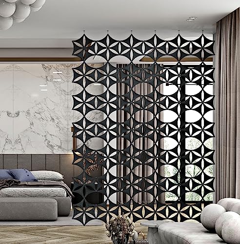 Felt Fiber Surface High Density Polyester Fiber Board 3D Flower Venus 14"x12" Hanging Room Divider Panel Cut Room Partition Home Decoratio(12 Pcs) (Orange)