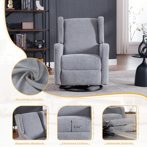 Upholstered Swivel Rocking Recliner Chair for Living Room E3184