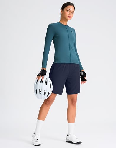 Women's High Waist Padded Cycling Shorts with Zipper Pockets H254