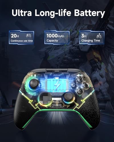 Wireless Bluetooth Controller with Hall Joysticks for PC, Android, Steam and Switch E86358