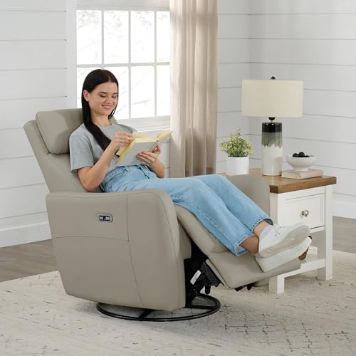 Leather Recliner Chair with USB Port, Terracotta Brown N6419