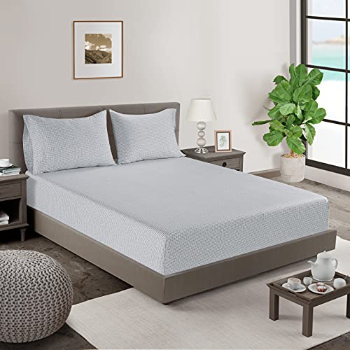 Queen Fitted Sheet 100% Organic Cotton 3 Piece Set Percale Weave Fits Mattress Up to 15 Inches N135