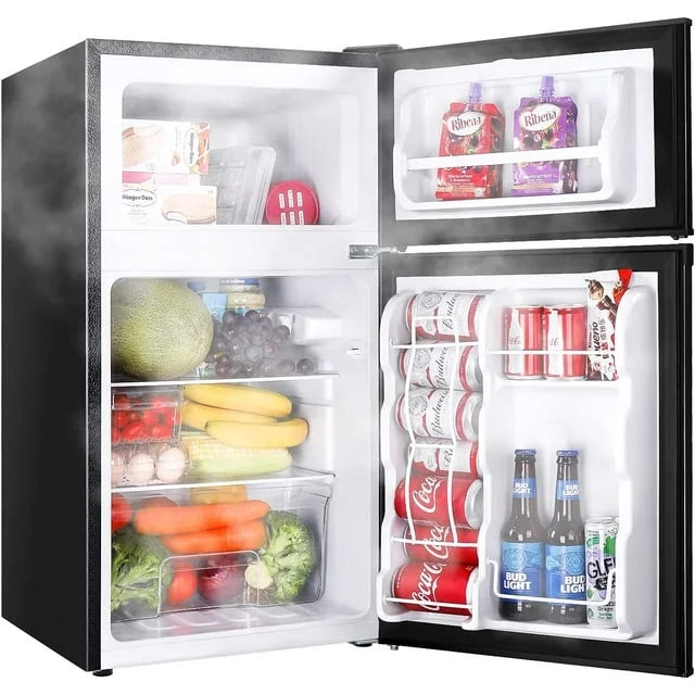 Mini Fridge with Freezer, Double Door, 3.2 Cu.ft U186152