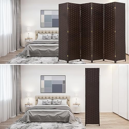 4 Panel Folding Room Divider, 6FT Tall Freestanding Privacy Screen Z26667