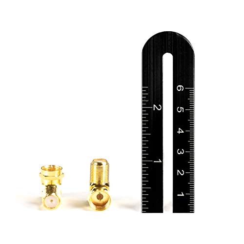 Gold Coaxial Cable Right Angle Connector 25 Pack for TV Mounting J9437