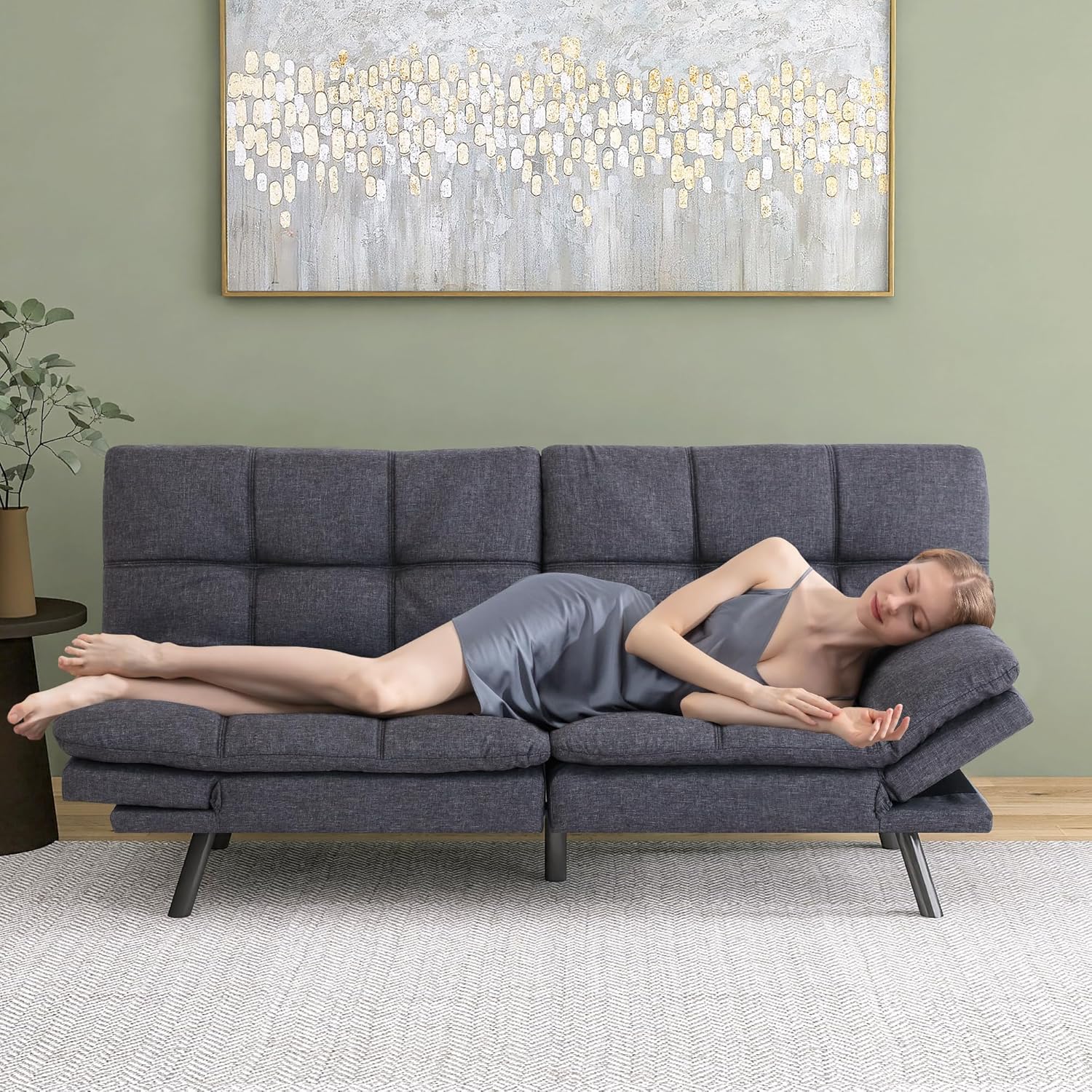 Futon Bed Sofa, Gray N385694