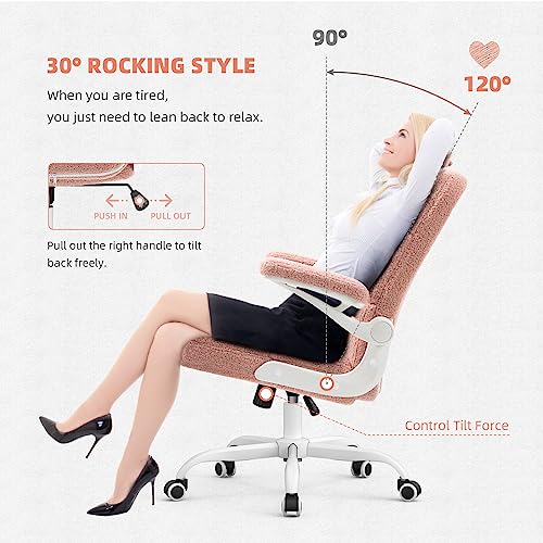 High Back Office Chair with Flip-up Armrest, Gray R205791