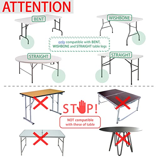 Folding Table Leg Extenders, 4-Level Adjustable Risers, 16 in (44 cm), 4-Pack V59741