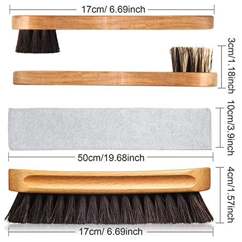 Horsehair Shoe Brush Kit with Polish Dauber and Microfiber Cloth F7928