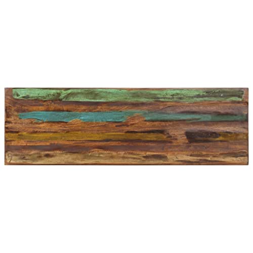 Solid Reclaimed Wood & Steel Bench - Industrial Style Indoor/Outdoor Seat F3473