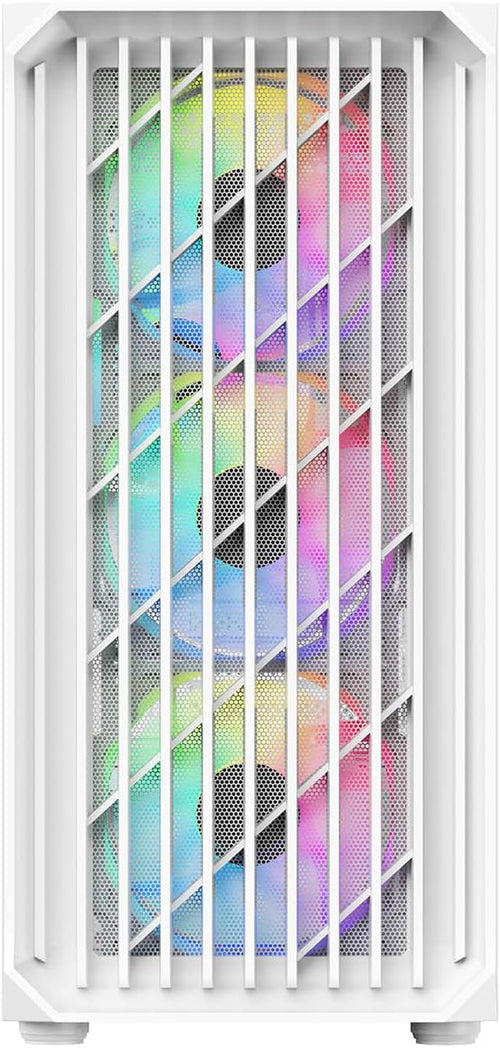 Airflow Micro-ATX PC Gaming Case with Mesh Front Panel and Tempered Glass Side Panel, White S493