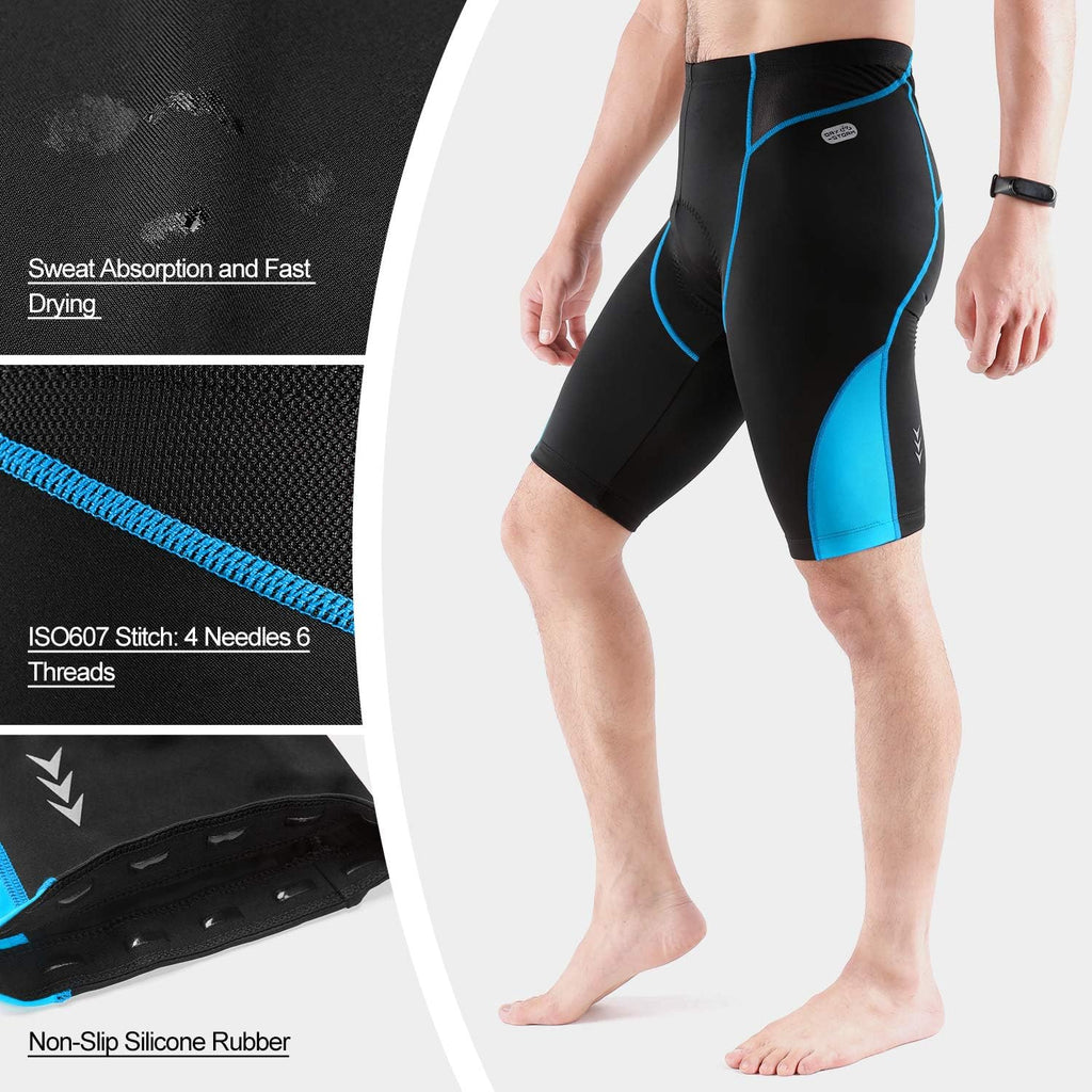 3D Padded Cycling Shorts for Men, Waterproof, Blue E959674