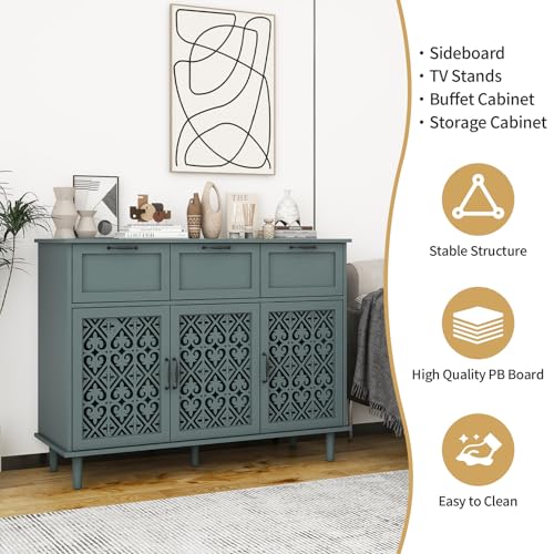 Sideboard Buffet Cabinet with Storage, 2 Door 3 Drawer, Farmhouse Wood Credenza L2054