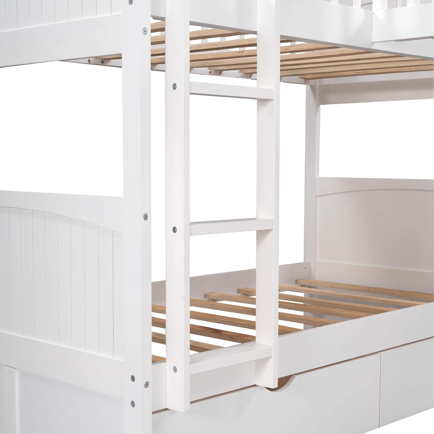 L-Shape Corner Triple Bunk Bed with 2 Drawers and Storage L859606