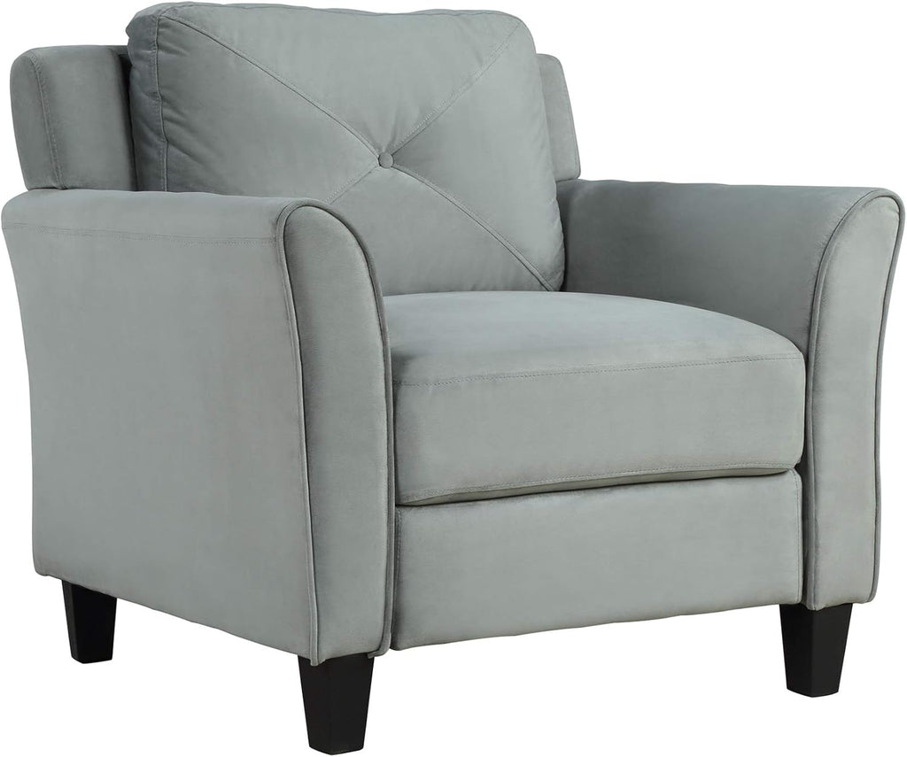 3 Piece Living Room Furniture Set Sofa Loveseat Chair Gray T4515