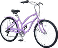26 Inch Beach Cruiser Bike Beach Bike 7 Speeds Steel Frame Bicycle for Adult Women Femal Lady,Multiple Colors