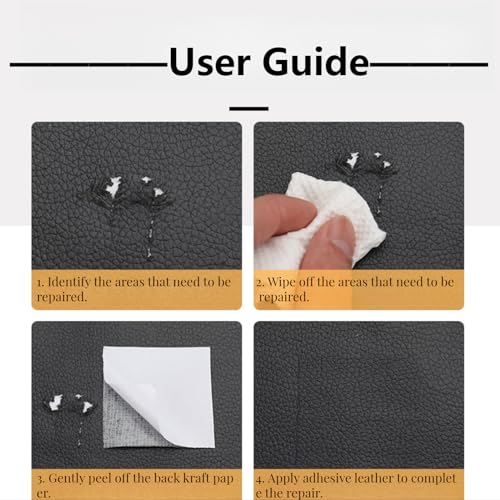 Leather Repair Patch Kit, Self Adhesive Waterproof Tape for Couch, Sofa, Car Seat O92079