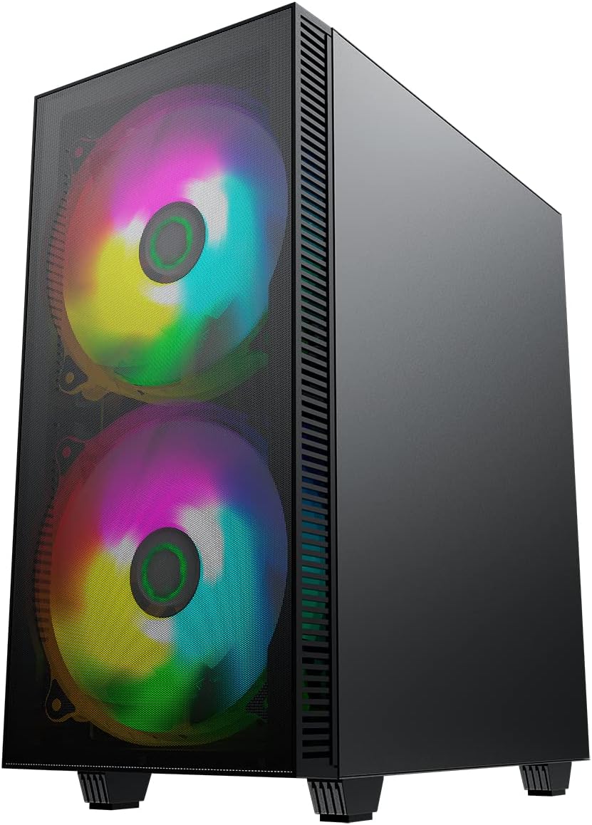 Mid-Tower ATX ARGB PC Gaming Case with Tempered Glass Side Panel T3324