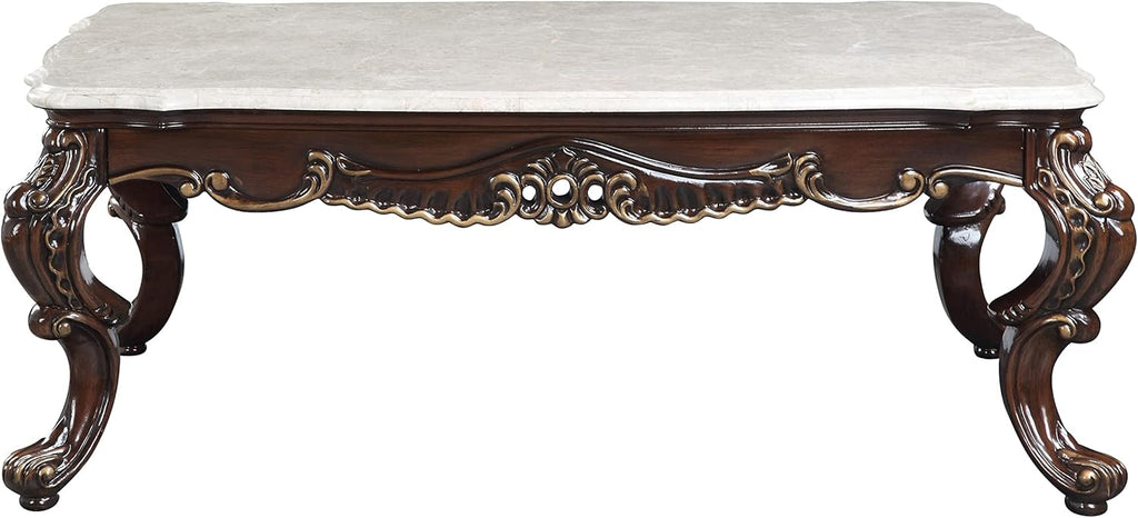 Wooden Coffee Table in Marble and Antique Oak C392