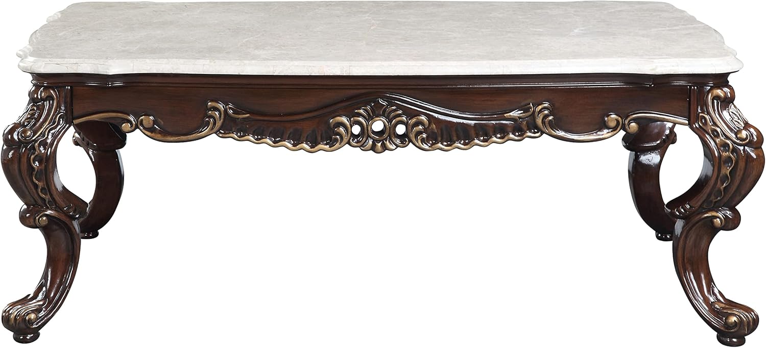Wooden Coffee Table in Marble and Antique Oak C392