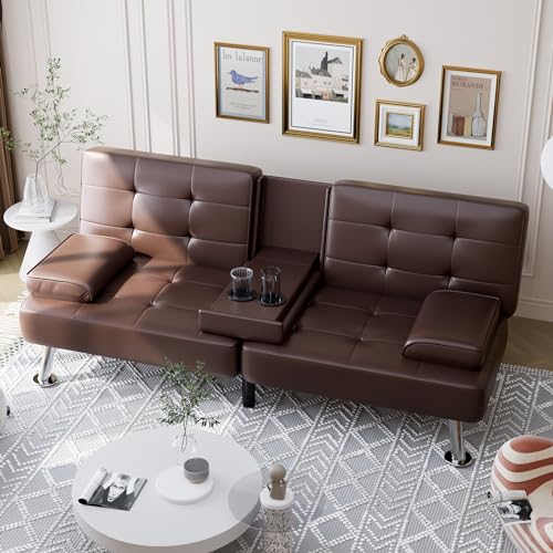 Sofa Bed Reversible Convertible Sleeper with Storage Chaise, Linen Fabric, Dark Gray E945