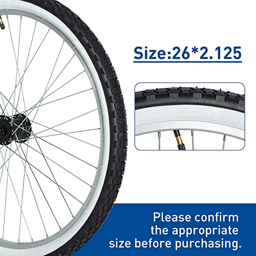 Bike Tire 24/26" x 2.125" Folding Replacement, White Wall W79824