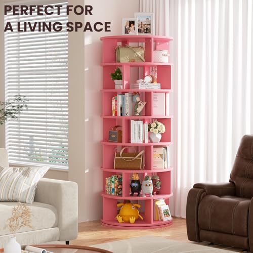 7-Tier Rotating Shoe Rack Tower for Closet, White O47680