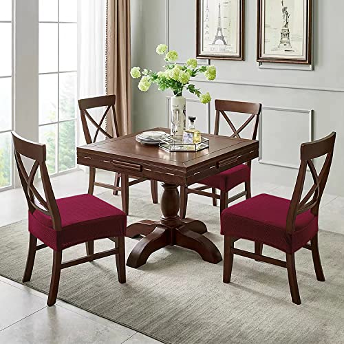 Waterproof Jacquard Chair Seat Covers for Dining Room, Removable Washable, Set of 2 F5675