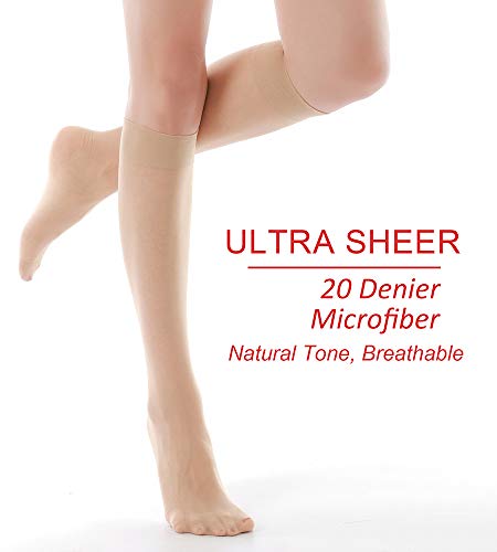 9 Pairs Knee High Pantyhose with Reinforced Toe A795577