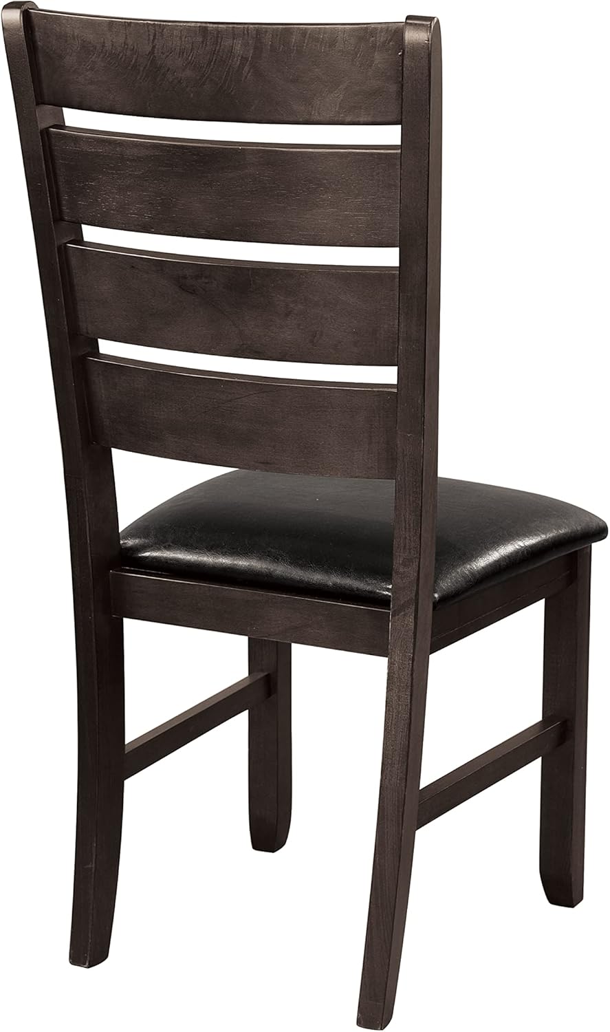 Dark Oak Dining Table Set with 4 Side Chairs and Self-Storing Leaf R58557