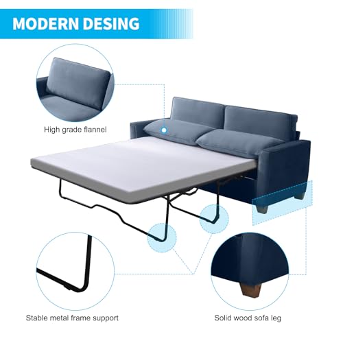 Sleeper Sofa Couch with Pullout Bed and Foam Mattress C636
