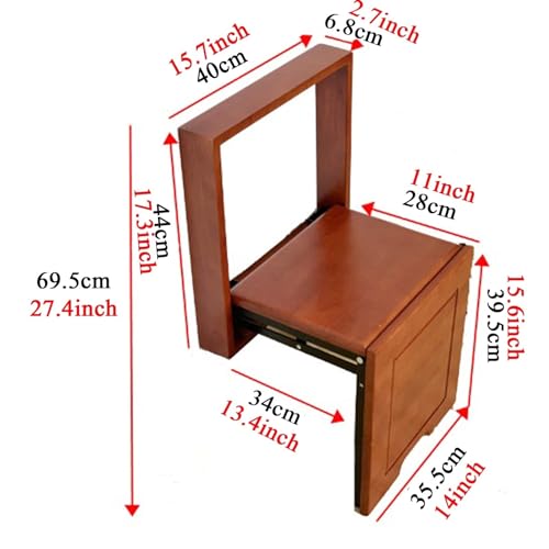 Wall Fold Up Chair Solid Wood Stool 40x40cm Y79864